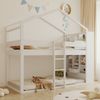 Etagenbett 90x200 cm mit Stauraum – Jugendbett aus Massivholz und MDF in Weiß Bild 2