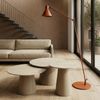 Couchtisch Oganto 3er-Set - Ø45/60/80 cm in Travertin-Dekor, Beige Bild 2