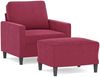 vidaXL Sessel mit Hocker Weinrot 60 cm Samt 3201049 Bild 2