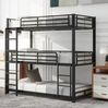 Bett 90x200 cm Dreifach‑Etagenbett aus Metall – platzsparend, stabil und sicher,ohne Matratze Bild 2