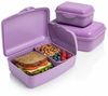 Hausfelder Lunchbox Brotdosen 4er Set hoch violett, Kunststoff, (4er Set, 4-tlg, 2 große Brotdosen und 2 kleine Snackboxen), spülmaschinengeeignet, langlebig, bruchfest, BPA-frei Bild 4