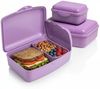 Hausfelder Lunchbox Brotdosen 4er Set hoch violett, Kunststoff, (4er Set, 4-tlg, 2 große Brotdosen und 2 kleine Snackboxen), spülmaschinengeeignet, langlebig, bruchfest, BPA-frei Bild 5