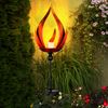 LED Solarlampe, Metall, schwarz, Feuereffekt, H 93cm Bild 3