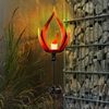 LED Solarlampe, Metall, schwarz, Feuereffekt, H 93cm Bild 5