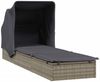 vidaXL Sonnenliege mit Faltdach Grau 213x63x97 cm Poly Rattan 319639 Bild 4