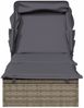 vidaXL Sonnenliege mit Faltdach Grau 213x63x97 cm Poly Rattan 319639 Bild 5