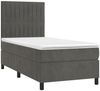 vidaXL Boxspringbett mit Matratze & LED Dunkelgrau 80x200 cm Samt, Härtegrad: H2 [3136210] Bild 3