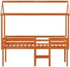 vidaXL Hochbett mit Dach Wachsbraun 80x200 cm Massivholz Kiefer 3282137 Bild 4
