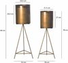 Blumentopf 2er Set Metall Gold mit Gestell Indoor Rund Bild 4