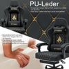 symino Gaming-Stuhl Ergonomischer PC Stuhl aus PU-Leder,200 kg Belastbarkeit, mit Fußstütze, Kopfstutze Bild 3