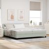 vidaXL Boxspringbett mit Matratze Hellgrau 200 x 200 cm Samt 3339128 Bild 1