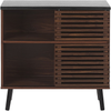Sideboard dunkler Holzfarbton verschiebbare Türen PERTH Bild 4