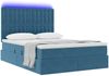 vidaXL Bett mit Stauraum und LED mit LED Dunkelblau 140 x 200 cm Samt 3372793 Bild 3