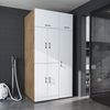 Roomart Waschmaschinenschrank - DORA-II- 115 cm breit - Wasch- & Trocknerschrank mit Türen & Ausziehbrett, Waschmaschinen-Überbau für Waschküche & Hauswirtschaftsraum • Weiß-Eiche Bild 2