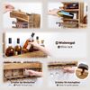 Yorbay Weinregal Weinregal aus Holz, Wandbar mit Korkhalter, Holzregal für Weingläser, Whiskygläser, Wandmontage Wand Flaschenhalter Vintage Stil für Hausbar Bild 4