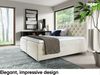 MEBLINI Boxspringbett GIULIA 200x200 cm mit Bettkasten – H4/Creme Samt Polsterbett - Doppelbett mit Topper & Taschenfederkern-Matratze Bild 3