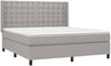 vidaXL Boxspringbett mit Matratze & LED Stoff Hellgrau 180x200 cm, Härtegrad: H2 [3138653] Bild 4