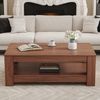 Couchtisch 120x60x45 cm aus MDF im industriellen Design mit 2 Ebenen und Bodenschutz Bild 3