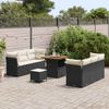 vidaXL Gartensofa-set mit Kissen 9 pcs Schwarz Poly-Rattan 3361435 Bild 3