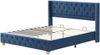 Polsterbett 140×200 cm aus Samt-Stoff mit hydraulischem Bettkasten, beige Bild 5