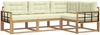 vidaXL Outdoor-Sofagarnitur mit Kissen 3 pcs Weiß und Creme Polyester 3386384 Bild 2