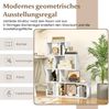 5-stufiges Bücherregal geometrisches Ablageregal mit offenen Fächern 80 x 22 x 100 cm Weiß Bild 5