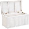 Krines Home Truhe Wäschetruhe mit Deckel Natur Rattan Truhe Aufbewahrung Rattantruhe (Wäschebox), mit herausnehmbarem Stoffinlett Truhenbank 80x40x40cm Bild 2