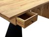 Schreibtisch aus Massivholz Akazie 180 x 90 cm rechteckig mit Schublade - Moderner massiver Bürotisch mit Metall - Natur Holztisch Industrial Design Bild 5