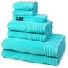Vossen Vienna Style Supersoft 8 tlg. Frottier-Set - 2 X Handtuch (50 X 100cm), 2 X Duschtuch (67 X 140cm), 2 X Gästetuch (30 X 50cm), 2 X Waschhandschuh (16 X 22cm) - 620 g/m2 - Light azure Bild 2