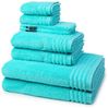 Vossen Vienna Style Supersoft 8 tlg. Frottier-Set - 2 X Handtuch (50 X 100cm), 2 X Duschtuch (67 X 140cm), 2 X Gästetuch (30 X 50cm), 2 X Waschhandschuh (16 X 22cm) - 620 g/m2 - Light azure Bild 3