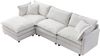 Ecksofa aus Chenille 267x78x85 cm mit Hocker, beige Bild 5