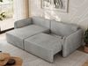 L-förmiges Ecksofa mit Armlehnen, für das Wohnzimmer, Schlaffunktion und Bettkästen, Wellenfeder am Sitz, losen Kissen - MESTO - Hellgrau Velours - linke Seite Bild 3