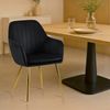 Esszimmerstuhl SULIS - Samt Schwarz 60x86x57 cm Gold | Essstühle Esszimmerstühle Küchenstühle Wohnzimmerstühle Bild 2
