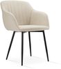 GOEURVANT 711 Esszimmerstühle 6er-Set, Webstoff - Beige Stoff Bild 4