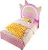Polsterbett 90×200 cm aus Kunstleder mit LED-Beleuchtung und USB-Ladefunktion, schwarz Bild 5