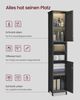 VASAGLE Badezimmerschrank mit verstellbaren Regalen, Hochregal für kleine Räume, modernes Möbel, Beleuchtung, schwarz Bild 4