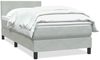 vidaXL Boxspringbett mit Matratze Hellgrau 80x220 cm Samt 3316041 Bild 2