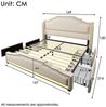 Celya Polsterbett Doppelbett mit 4 Schubladen, LED-Beleuchtung und USB-C-Ladeanschluss (Samt, ohne Matratze), 160×200cm, Stauraumbett und Jugendbett mit Lattenrost Bild 4