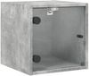 vidaXL Nachttisch mit Glastür Betongrau 35x37x35 cm 836468 Bild 2