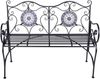 Gartenbank TINO - 116cm Breit, Stahl, Schwarz | Terrassenbank Wetterfest Sitzbank Outdoor Bank Bild 2