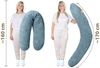 Amilian Stillkissen XXL 170 cm - Schwangerschaftskissen, Seitenschläferkissen, Pregnancy Pillow mit abnehmbarem Bezug, Schlafkissen für Seitenlage, Lagerungskissen für Schwangere & Stillzeit - Stillhilfe Bild 2