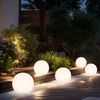 9er Set LED Solarkugel weiß, Erdspieß, DxH 10x38 cm Bild 2