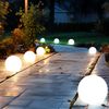 9er Set LED Solarkugel weiß, Erdspieß, DxH 10x38 cm Bild 5