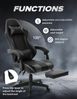 Delman Bürostuhl Gaming Stuhl Gaming Sessel Ergonomischer Gamer Stuhl mit Fußstütze Kopfstütze Gaming Chair 0060 Grau Bild 5