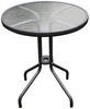 Bistrotisch Balkontisch Gartentisch Anthrazit Glas/Metall Ø60 H70cm Bild 3
