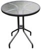 Bistrotisch Balkontisch Gartentisch Anthrazit Glas/Metall Ø60 H70cm Bild 2