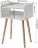 IBUYKE Nachttisch Skandinavisches Design Holz Beistelltisch Weiß 38.5x29x59.5cm Bild 3