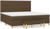 vidaXL Boxspringbett mit Matratze Dunkelbraun 200x200 cm Stoff, Härtegrad: H2 [3137264] Bild 2