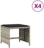 vidaXL Gartenhocker mit Kissen 4 Stk. Hellgrau 40x40x35 cm Poly Rattan 4007488 Bild 2