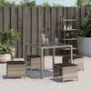 vidaXL Gartenhocker mit Kissen 4 Stk. Hellgrau 40x40x35 cm Poly Rattan 4007488 Bild 4